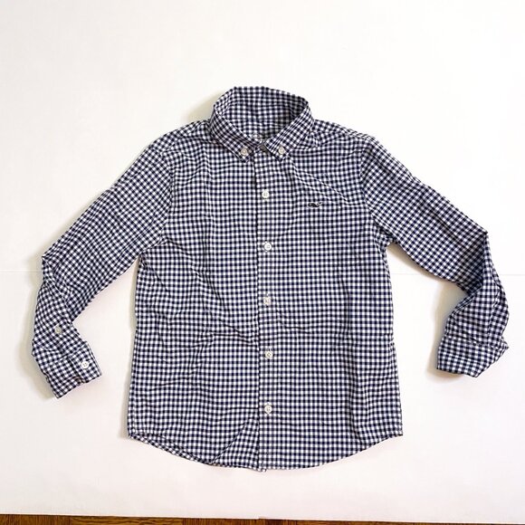 Vineyard Vines Boys Performance Gingham Button Front Shirt, Size 5 - Picture 1 of 4